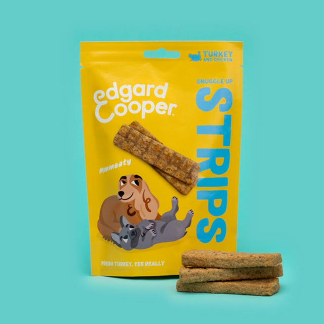Edgard Cooper Snuggle Up Strips, Truthahn & Huhn Fleischsnacks