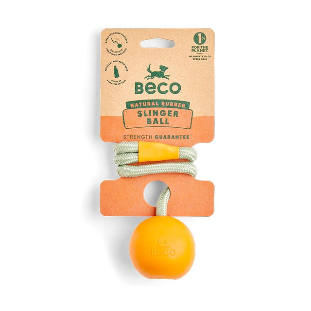 Beco Pets Hundespielzeug Slinger Ball, Orange Wurfspielzeug