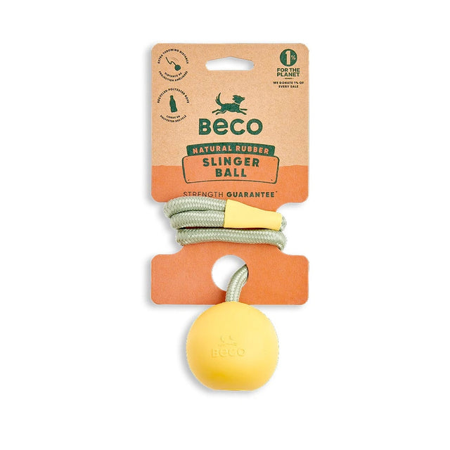 Beco Pets Hundespielzeug Slinger Ball, Yellow Wurfspielzeug