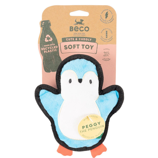 Beco Pets Hundespielzeug Rough & Tough Recycled, Peggy the Penguin Stoffspielzeug