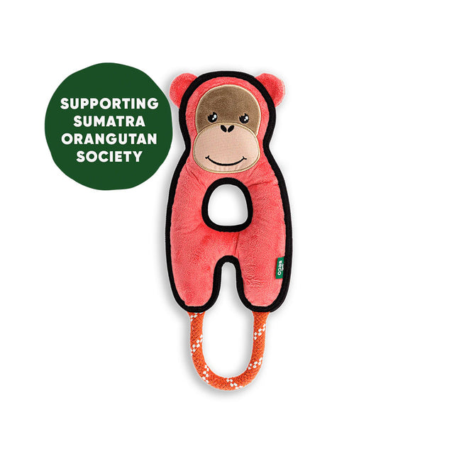 Beco Pets Hundespielzeug Rough & Tough Recycled, Orangutan Stoffspielzeug