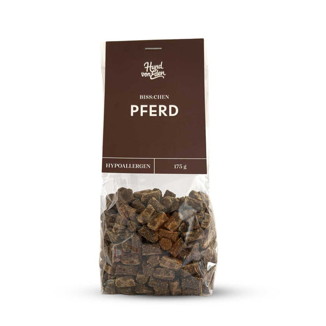 Hund von Eden BISS:CHEN Pferd, 175g Fleischsnacks