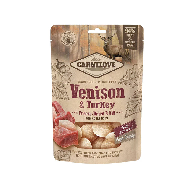 Carnilove Hundeleckerli | Raw Freeze-Dried – Venison & Turkey Fleischsnacks