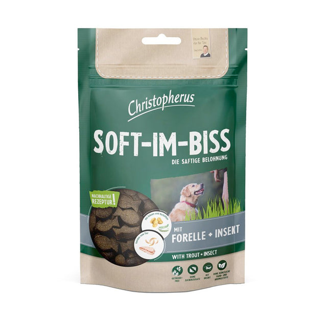 Christopherus Hundeleckerli Soft-Im-Biss, Forelle & Insekt Veggie