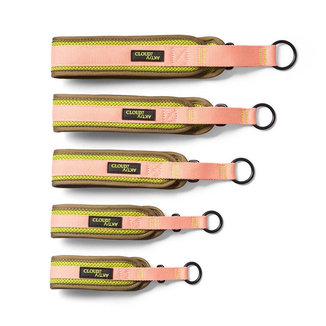 Cloud7 C-1 Zugstopp Halsband Air-Mesh AKTIV, Neon Green/Peach Hundehalsband