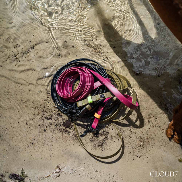 Cloud7 Freihandleine BioThane Ipanema, Olive-Neon Green Hundeleine