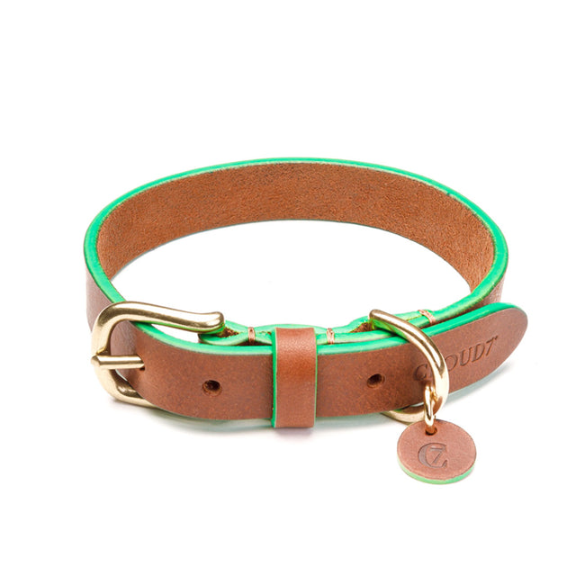 Cloud7 Hundehalsband Kings Park, Cognac/Green Hundehalsband