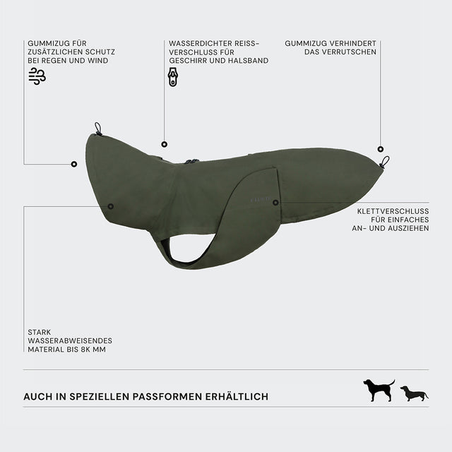Cloud7 Hunderegenmantel Dublin 2.0, Dark Olive Hunderegenmantel