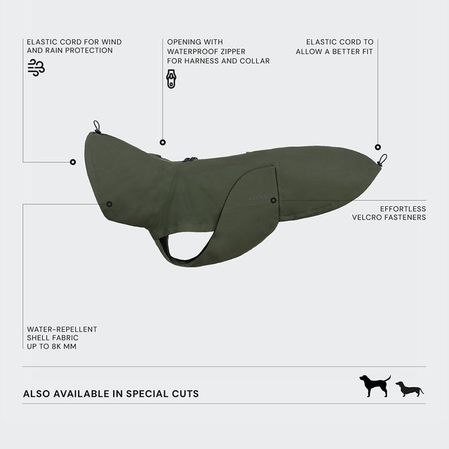 Cloud7 Hunderegenmantel Dublin 2.0, Dark Olive Hunderegenmantel