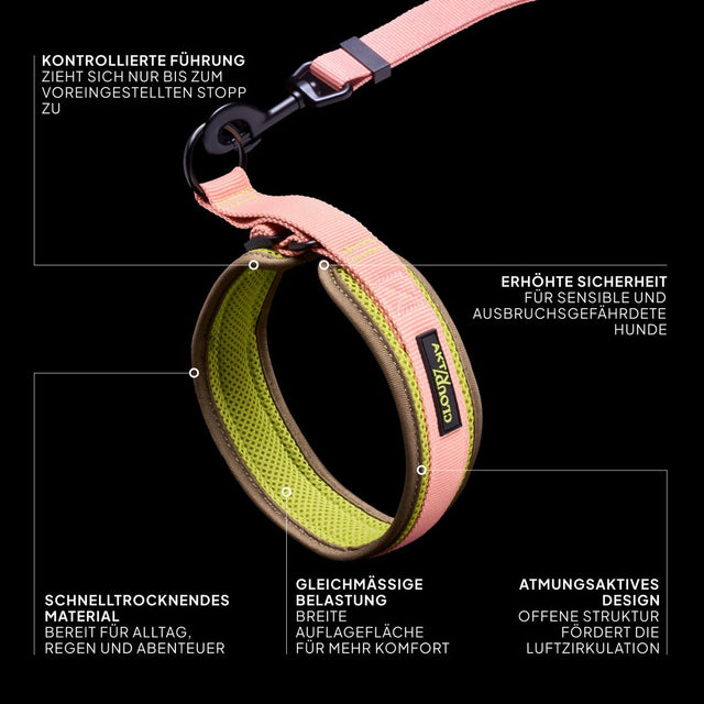 C-1 Zugstopp Halsband Air-Mesh AKTIV, Neon Green/Peach
