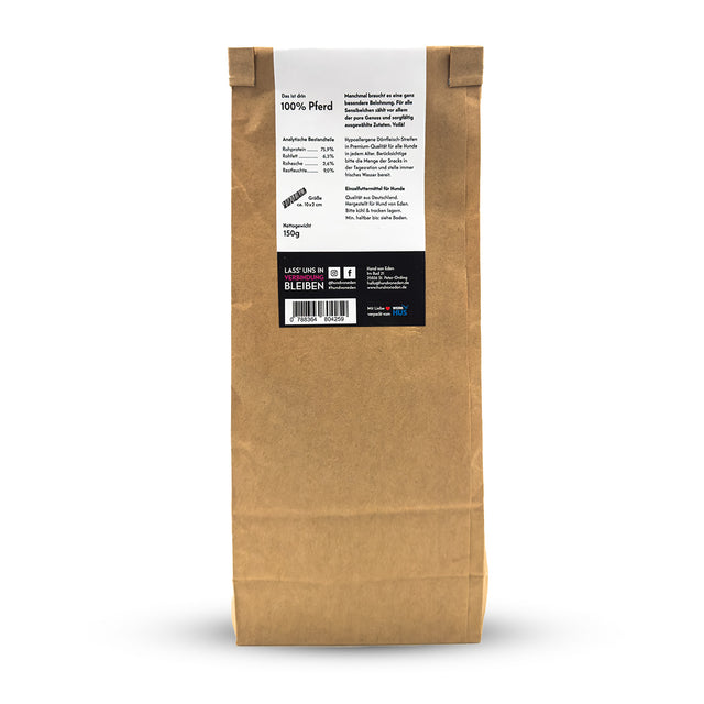 Hund von Eden Streifen vom Pferd, 150g Fleischsnacks