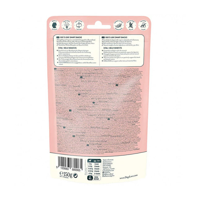 Dog's Love Hundeleckerli Smart Snacks VITAL+ BELLY, 150g Funktionssnack