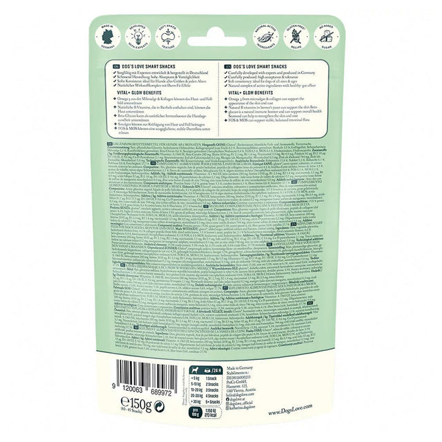 Dog's Love Hundeleckerli Smart Snacks VITAL+ GLOW, 150g Funktionssnack