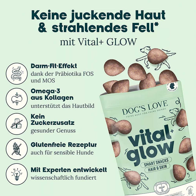 Dog's Love Hundeleckerli Smart Snacks VITAL+ GLOW, 150g Funktionssnack