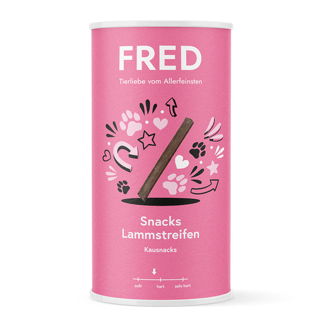 FRED & FELIA Hundesnack Lammstreifen Kausnack, 190g Hundeleckerli