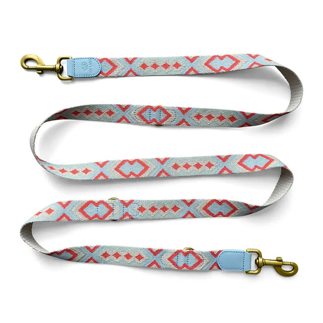 Hey Lana Hundeführleine, 3-fach verstellbar, 2m – Coral/Blau Hundeleine