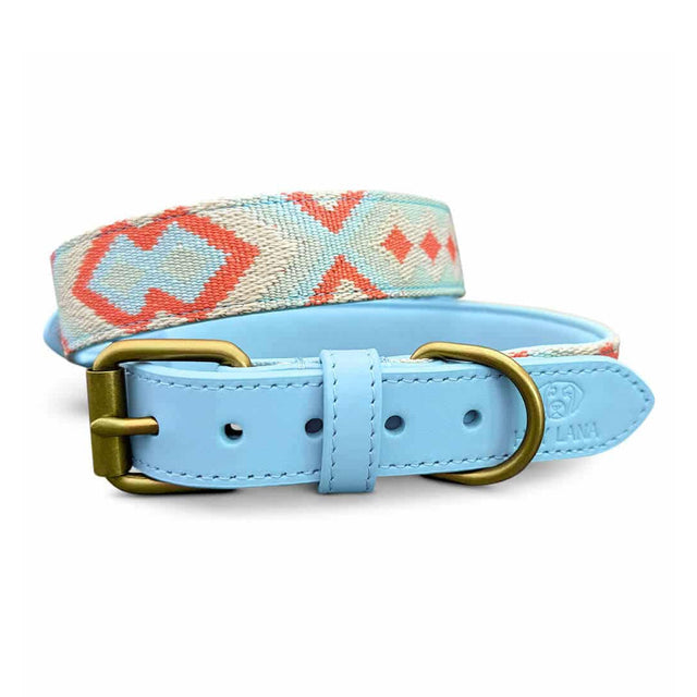 Hey Lana Hundehalsband Gepolstert – Coral/Blau Hundeleine