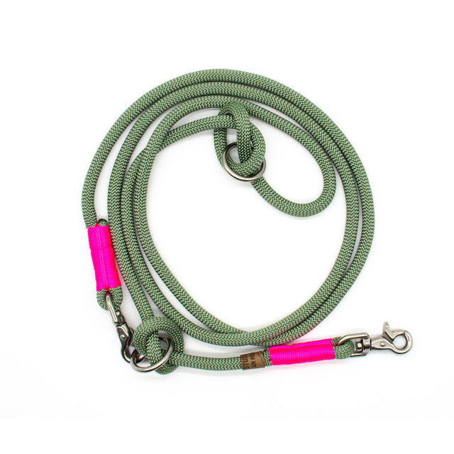 Studio am Meer Hundetauleine Avocado mit Neonpink Hundeleine