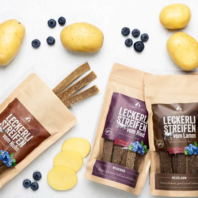 Lakefields Manufaktur Hundeleckerli Streifen vom Huhn Fleischsnacks