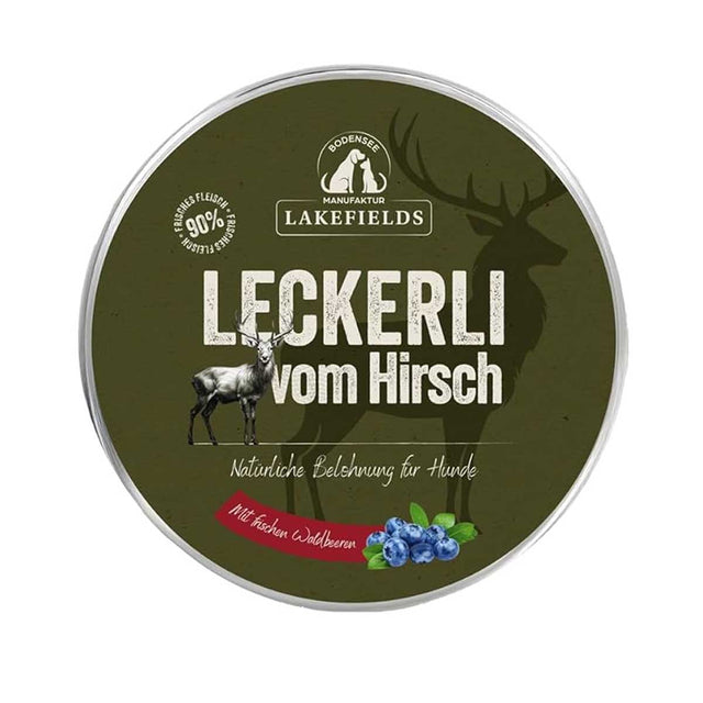 Lakefields Manufaktur Hundeleckerli vom Hirsch Fleischsnacks 50g