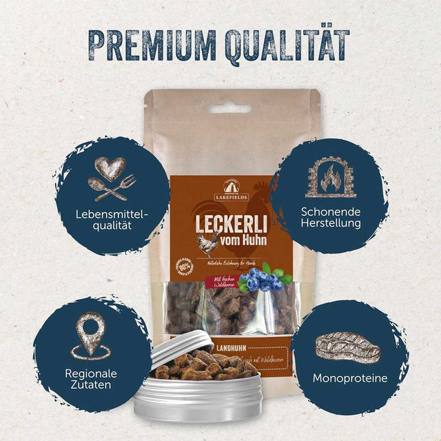 Lakefields Manufaktur Hundeleckerli vom Huhn Fleischsnacks