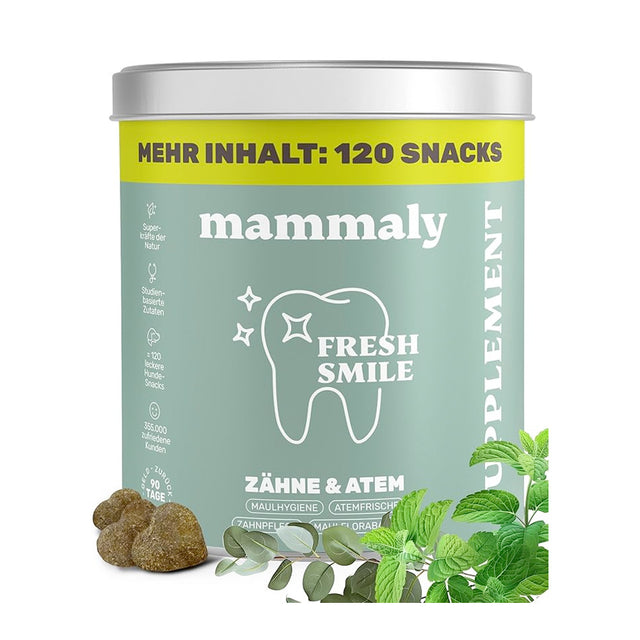 Mammaly Fresh Smile Zahnpflege-Snacks Nahrungsergänzungsmittel für Hunde