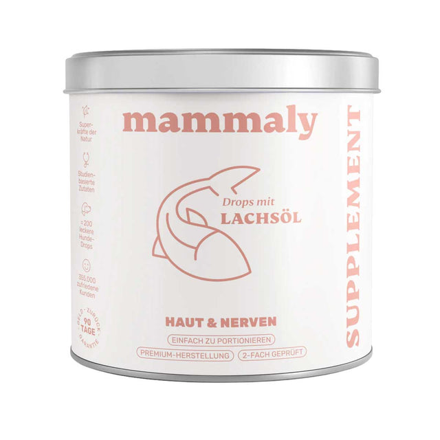 Mammaly Lachsöl Vitalstoff-Drops Nahrungsergänzungsmittel für Hunde