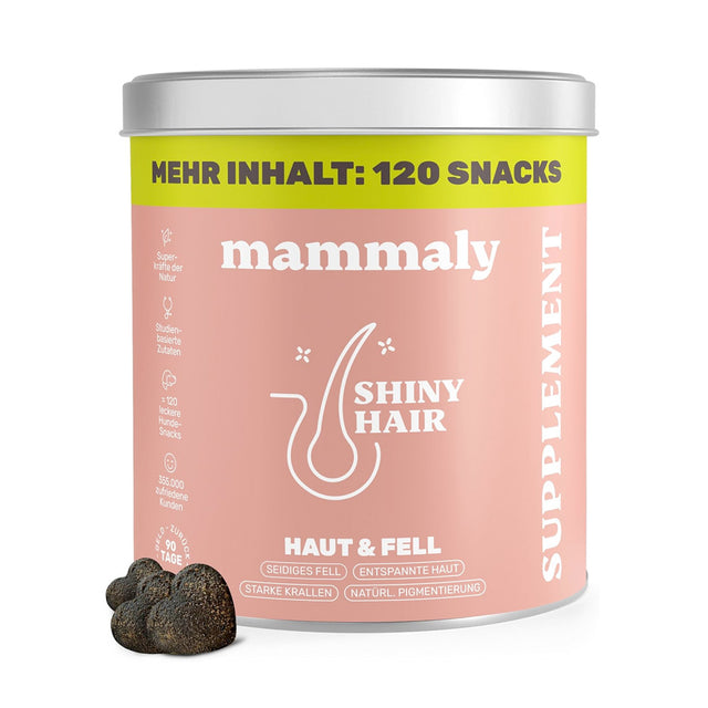 Mammaly Shiny Hair Fellpflege-Snacks Nahrungsergänzungsmittel für Hunde