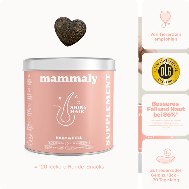 Mammaly Shiny Hair Fellpflege-Snacks Nahrungsergänzungsmittel für Hunde