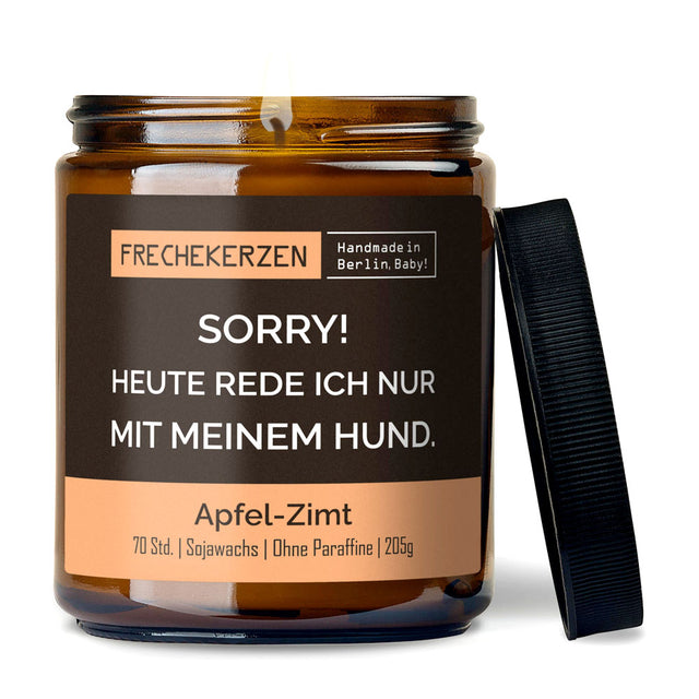 mysoy Duftkerzen Manufaktur Duftkerze „Sorry! Heute rede ich nur ...“, Apfel-Zimt Duftkerze