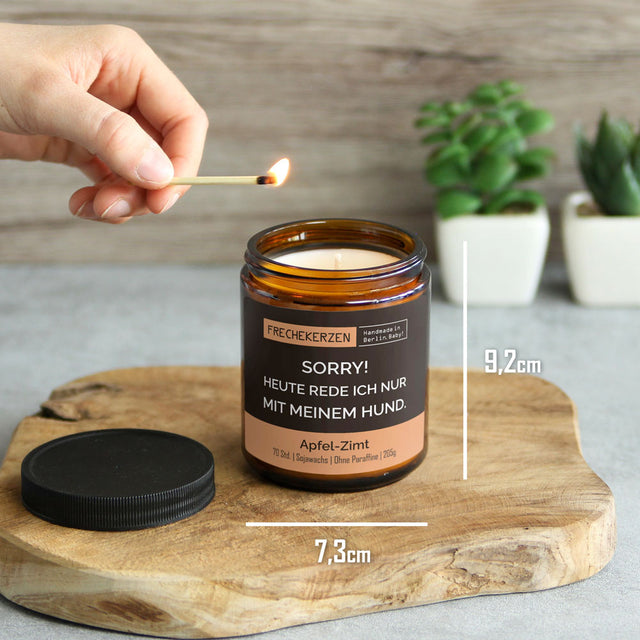 mysoy Duftkerzen Manufaktur Duftkerze „Sorry! Heute rede ich nur ...“, Apfel-Zimt Duftkerze