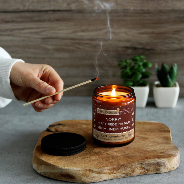 mysoy Duftkerzen Manufaktur Duftkerze „Sorry! Heute rede ich nur ...“, Lebkuchenherzen Duftkerze