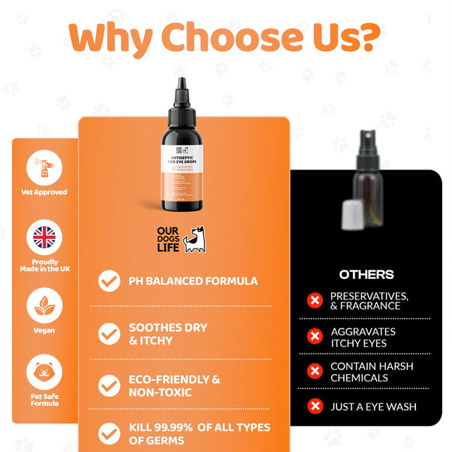 OurDogsLife Eye Drops, Augentropfen für Hunde Pflege