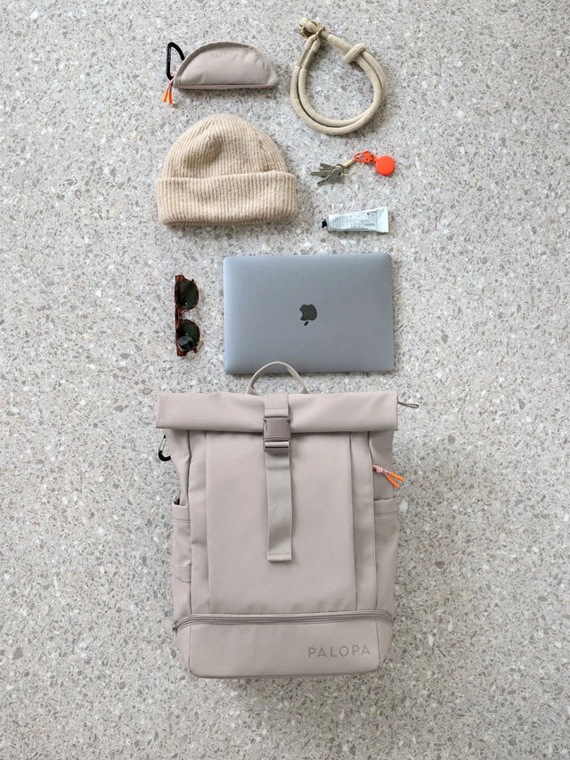 PALOPA Rolltop Rucksack Yoska, Taupe Rucksack