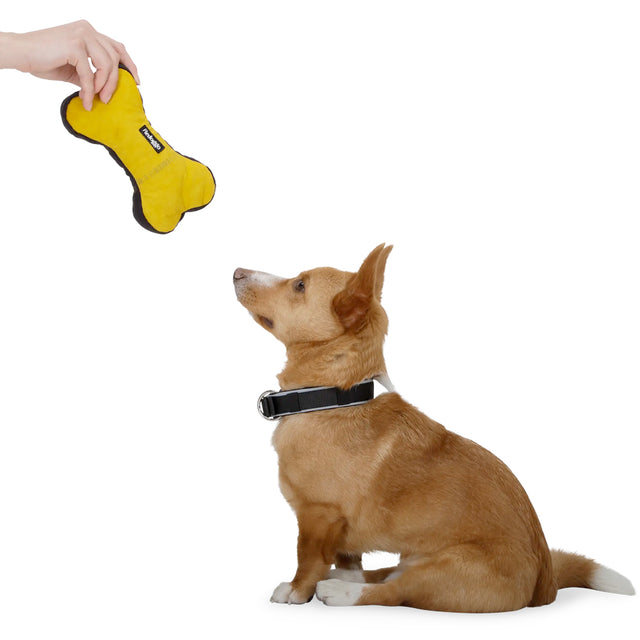 Redoggo Hundespielzeug Knochen, Gelb-Schwarz Stoffspielzeug