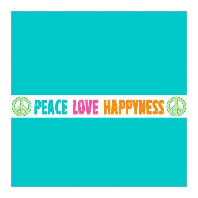 Saltydog Hundehalsband „Peace Love Happyness“, Türkis Hundehalsband