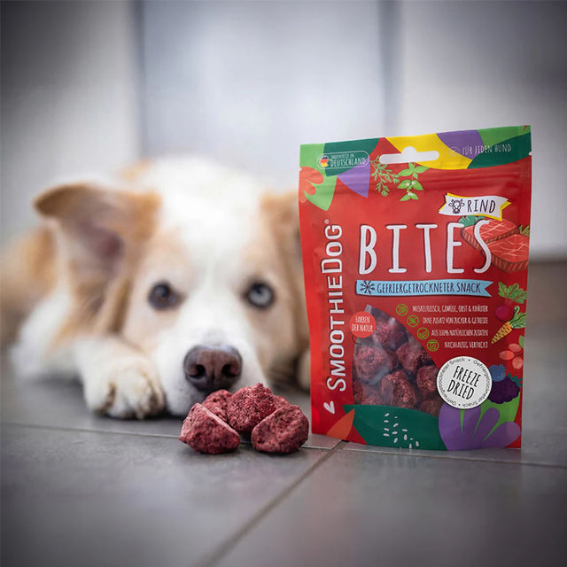 SmoothieDog Smoothie Bites, gefriergetrockneter Snack, Rind Fleischsnacks