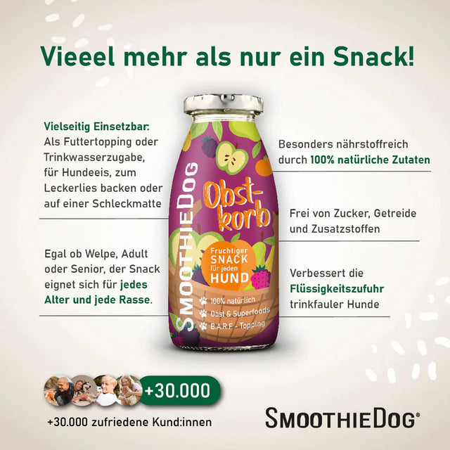 SmoothieDog Hundesmoothie, Obstkorb Hundeleckerli