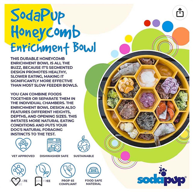 Sodapup Antischlingnapf | eBowl Honeycomb, Blau Interaktiv