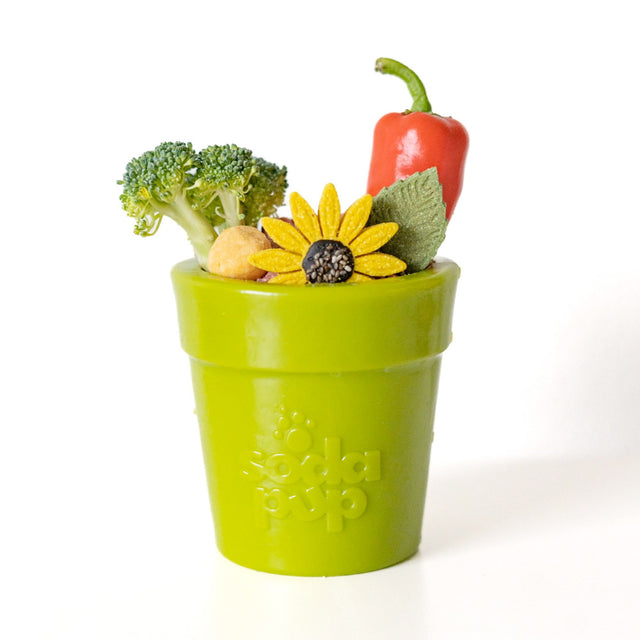 Sodapup Leckerlispender Flower Pot, Grün Interaktiv