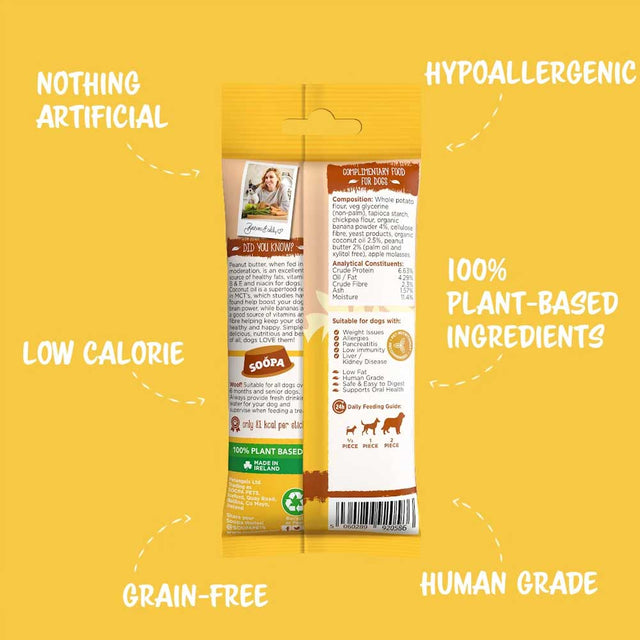 Soopa Dental Sticks, Banane & Erdnussbutter Zahnpflege