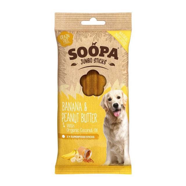 Soopa Dental Sticks Jumbo | Banane & Erdnussbutter Zahnpflege