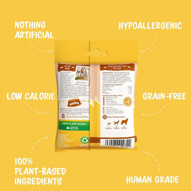 Soopa Hundekekse, Banane & Erdnussbutter Bites Hundekeks