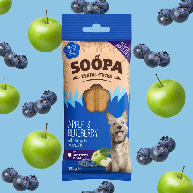 Soopa Dental Sticks, Apfel & Blaubeere Zahnpflege