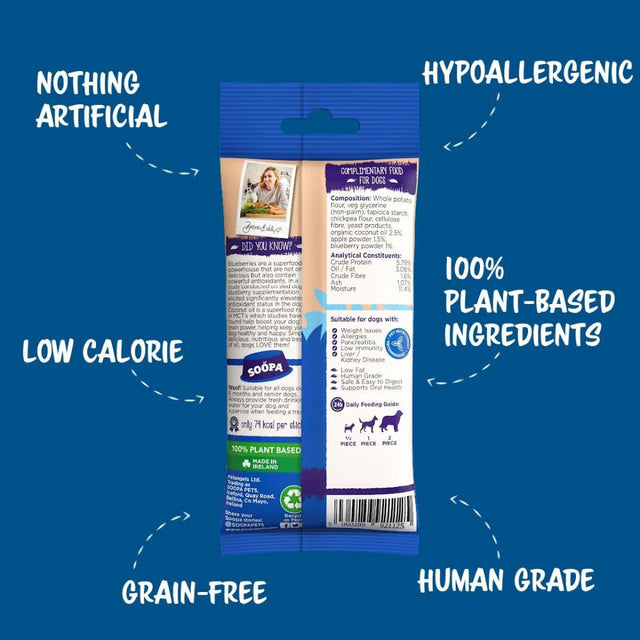 Soopa Dental Sticks, Apfel & Blaubeere Zahnpflege