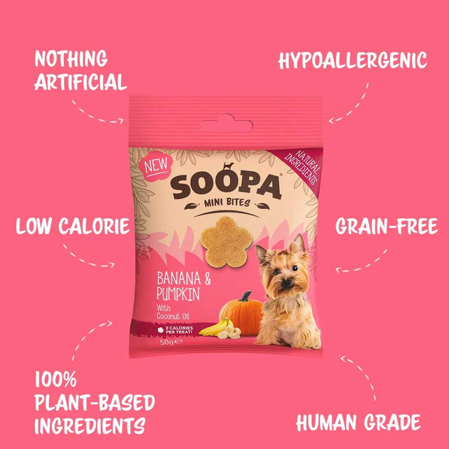 Soopa Hundekekse | Banane & Kürbis Bites Mini Hundekeks