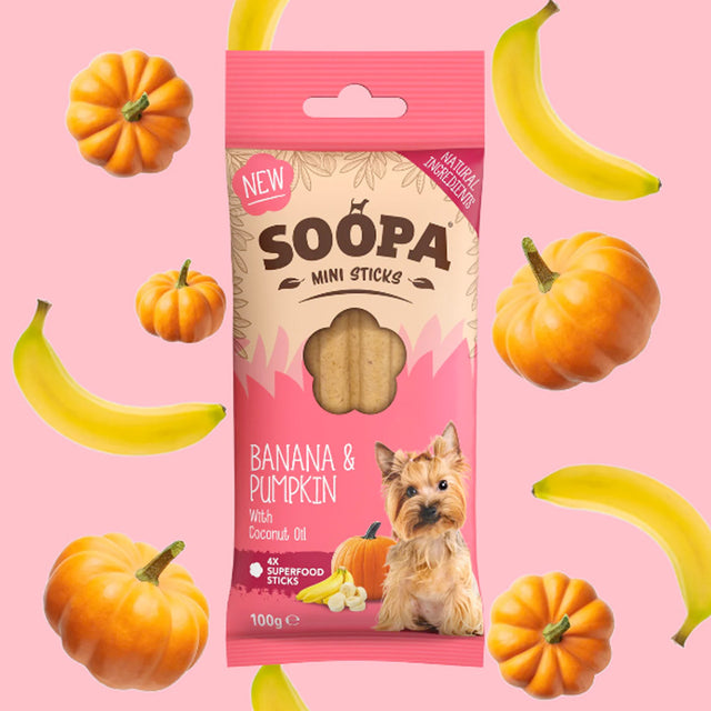 Soopa Mini Dental Sticks, Banana & Pumpkin Hundeleckerli