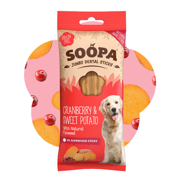 Soopa Jumbo Dental Sticks, Cranberry & Sweet Potato Zahnpflege