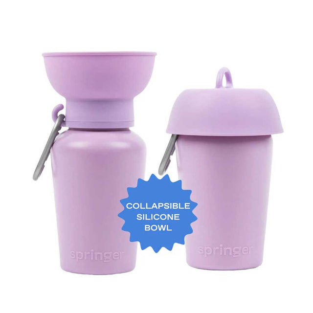 Springland Pets Travel Bottle The Flip, Lilac 590ml Trinkflasche