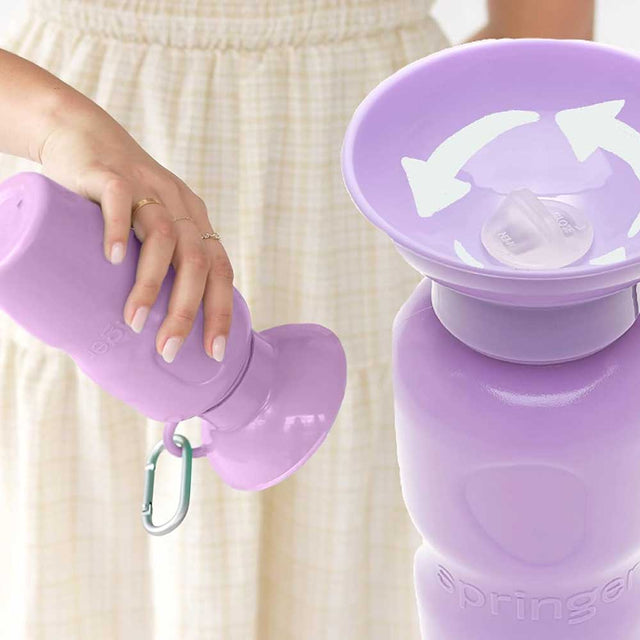 Springland Pets Travel Bottle The Flip, Lilac 590ml Trinkflasche